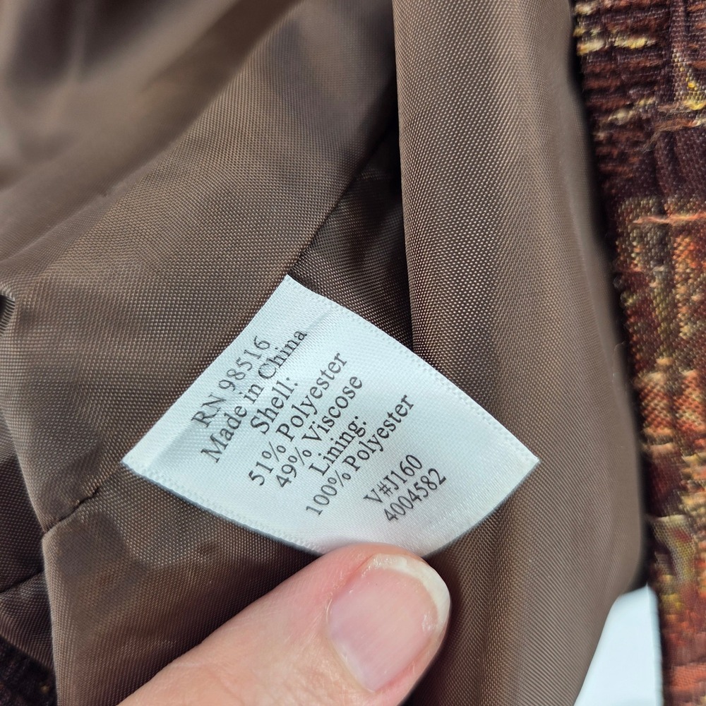 Coldwater Creek Button Front Jacket 22 Brown Boho Eclectic Art-Inspired‎ - Picture 5 of 7